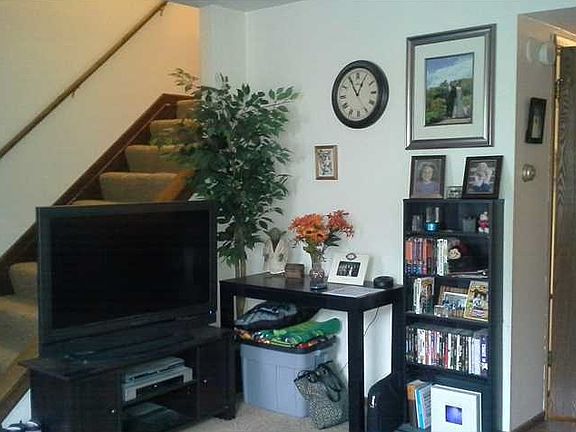 stairs in livingroom up to 3 BR 1 bath