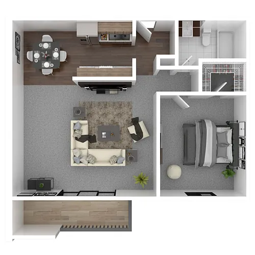 Floor plan 1 Bedroom D