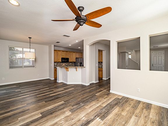 Family room looking into kitchen