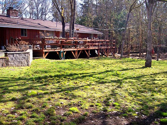 The back of the house with deck running the full length.