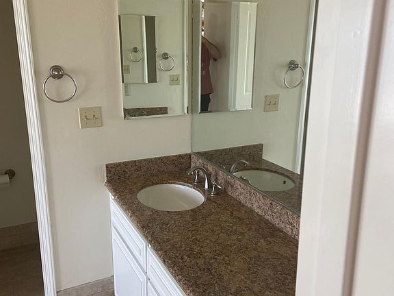double bowl master bath sink area