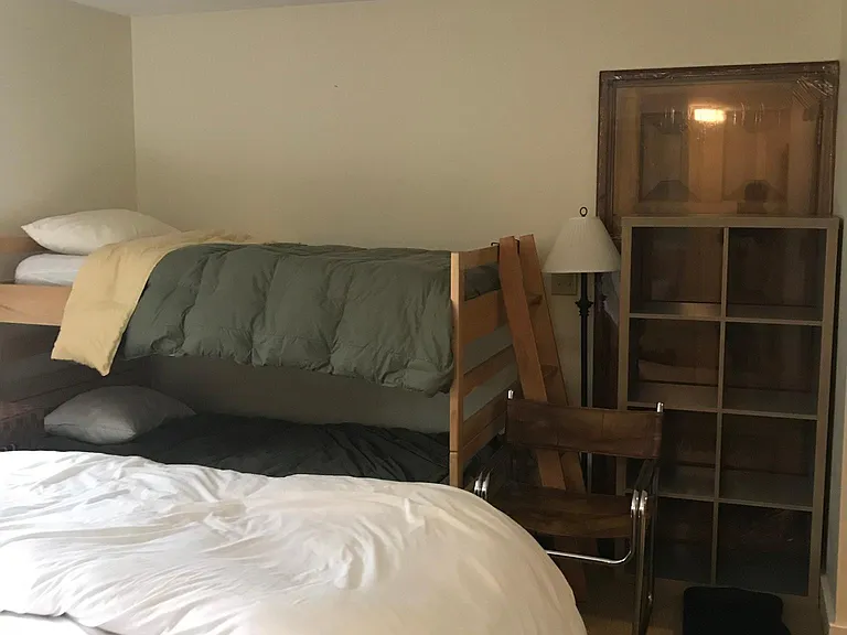 Bedroom 2 twin bunks and 8 bin storage cubbies