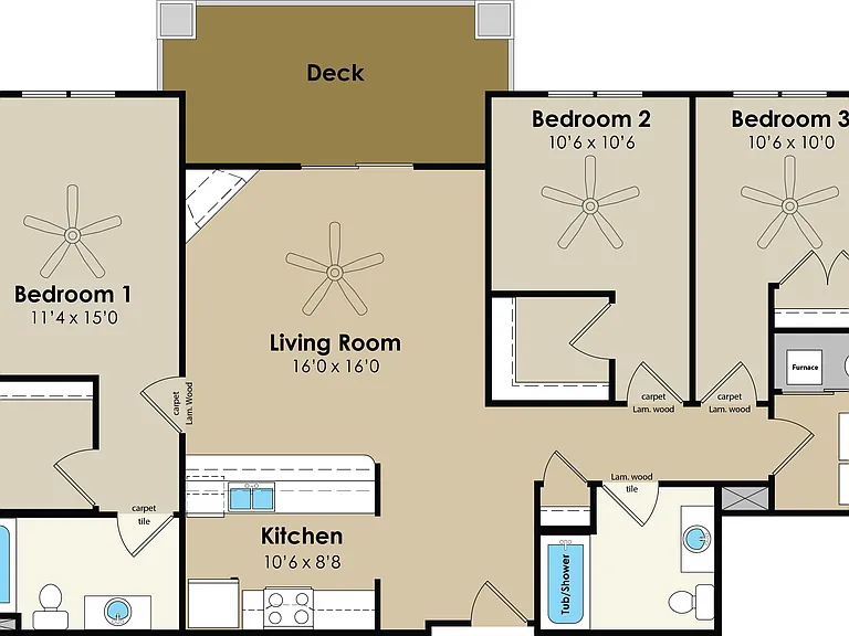 3 bed 3 bed