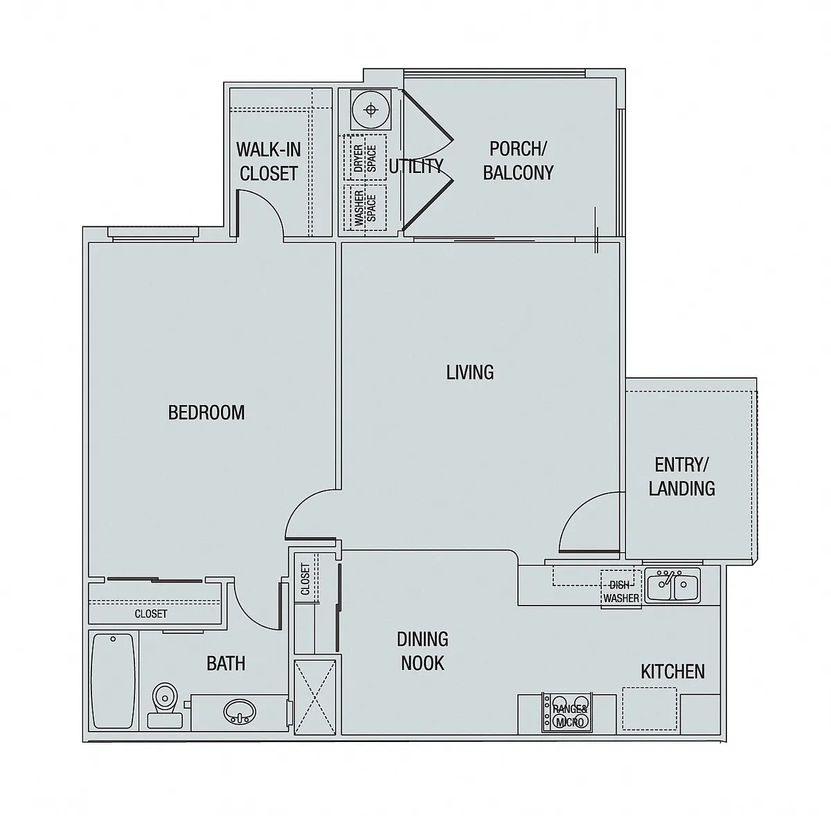 Floor plan 1X1 Upstairs
