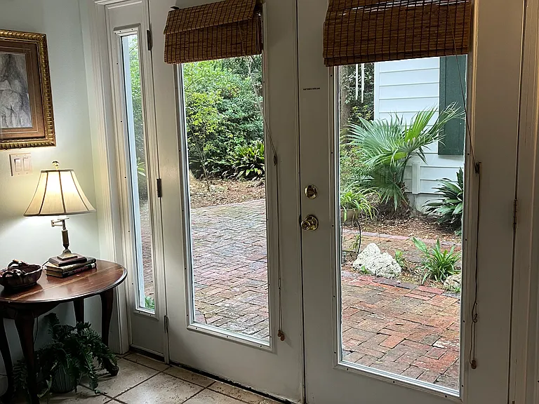 Front Entrance of cottage looking out