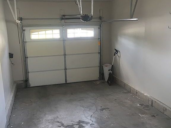 Inside attached garage.