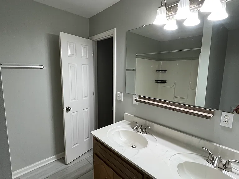Primary bathroom with double vanity