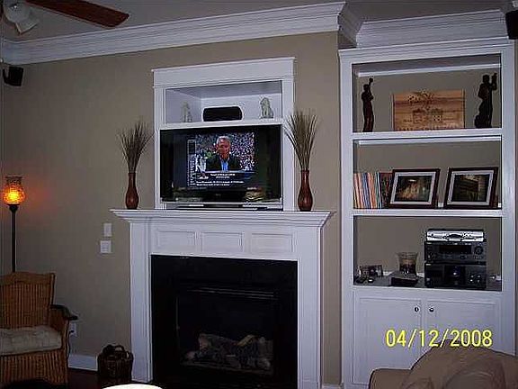 Built-in shelves and media
