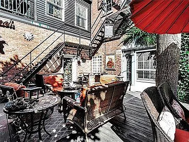 deck showing doors to tv-room and living room