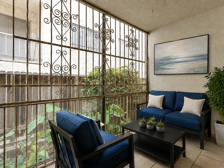 Big balcony 
Virtually staged