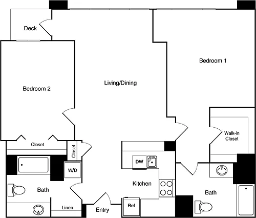 Floor plan 2 Bed 411 SE