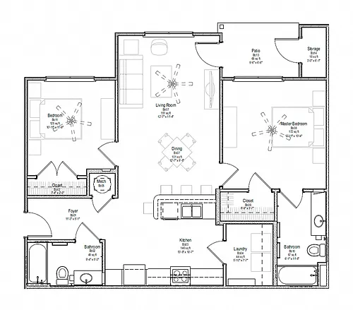 Floor plan 2 Bedrooms