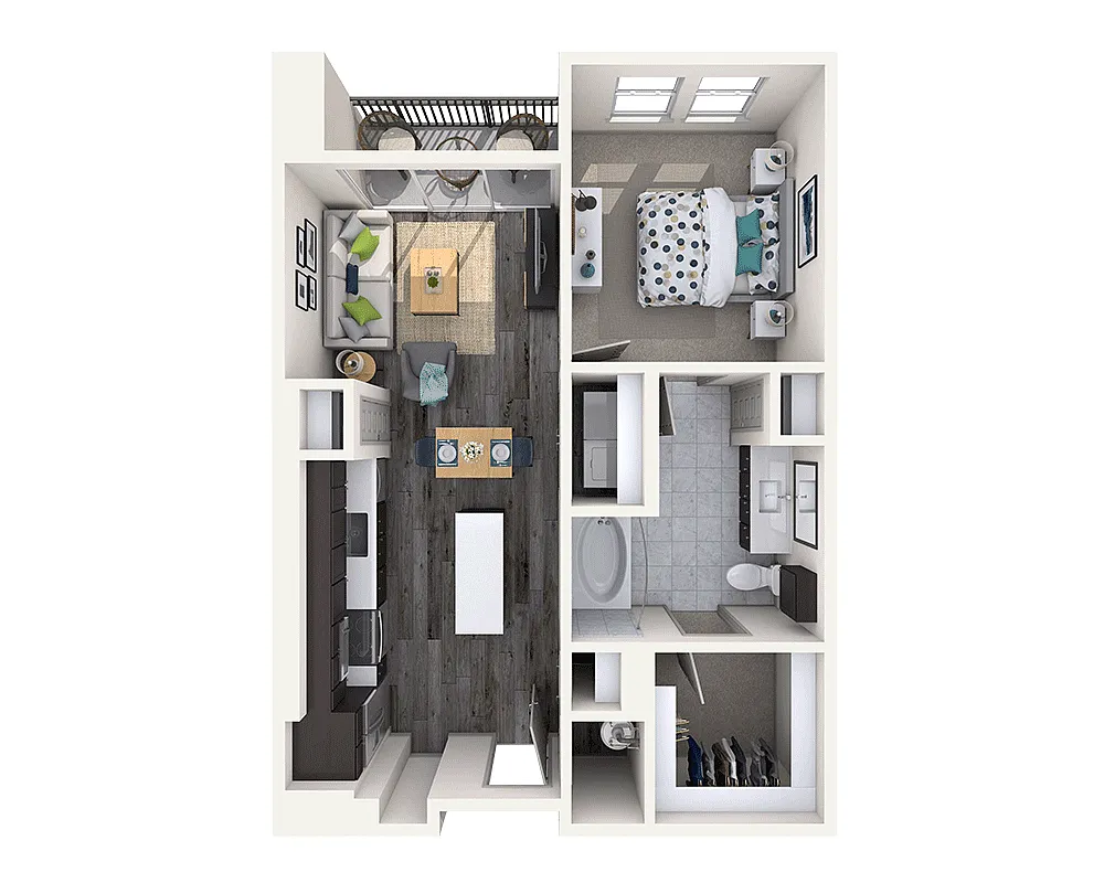 Floor plan One Bedroom A1F