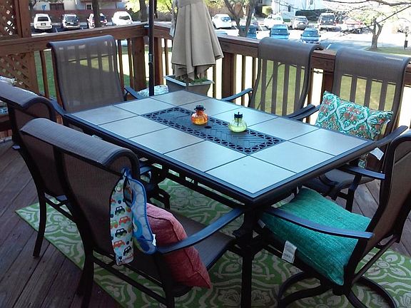 Deck off the kitchen.