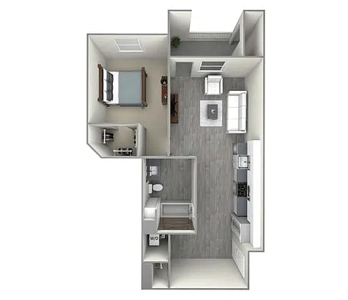 Floor plan 1 Bed 1 Bath A1