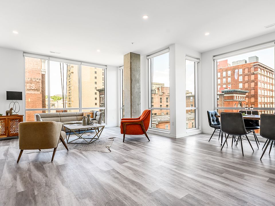 The Blonde apartments overlooking downtown Cincinnati