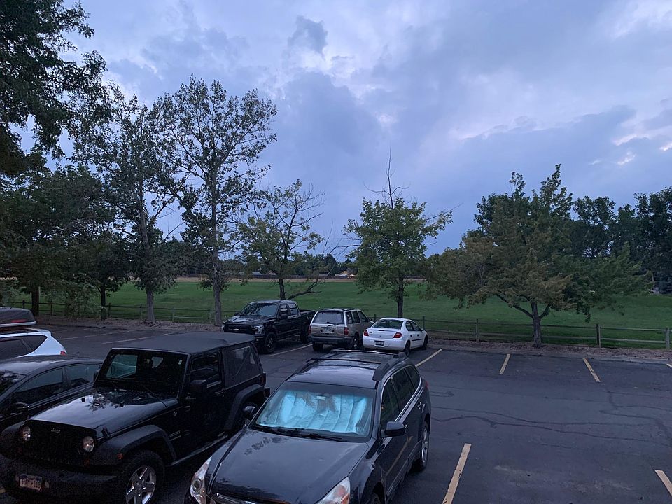 View from the front door looking west. Park across the lot and mountain views (some days) :-)