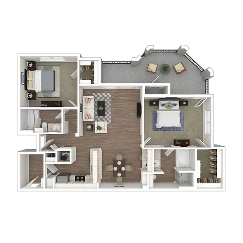 Floor plan 2x2 Large Upgrade
