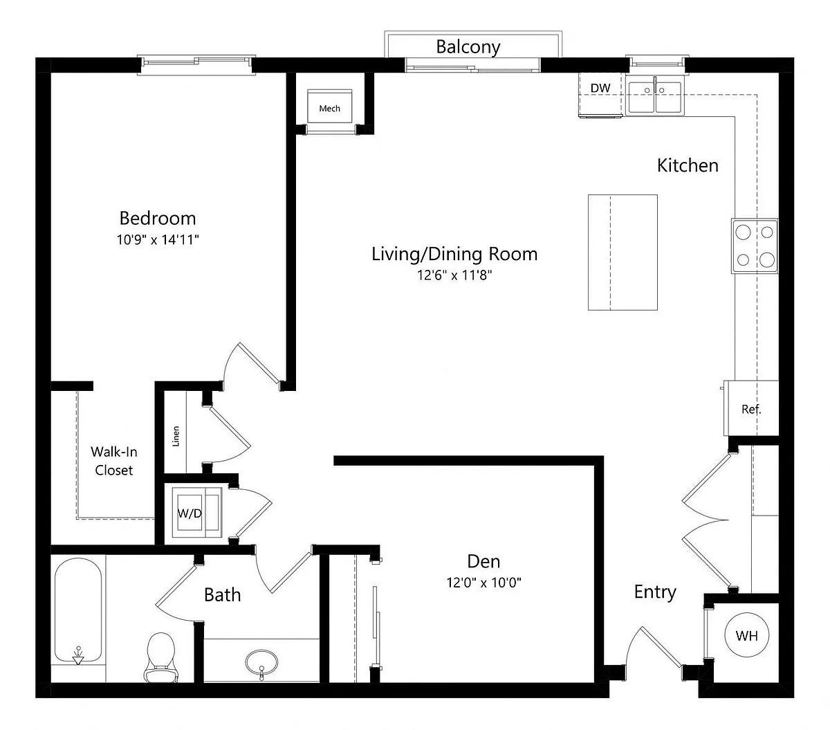 Floor plan Reuben with Den