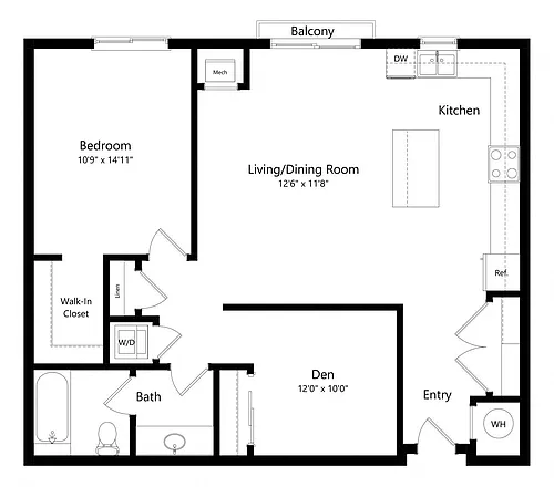 Floor plan Reuben with Den