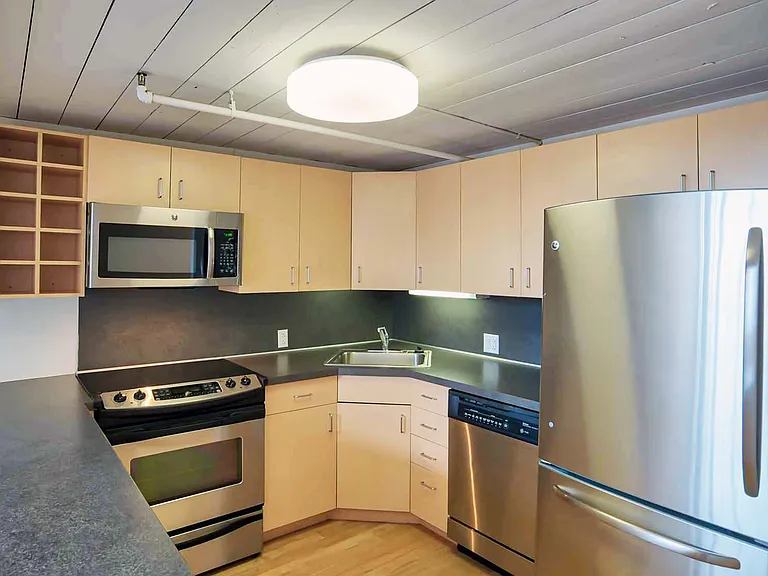 New stainless steal appliances in the kitchen