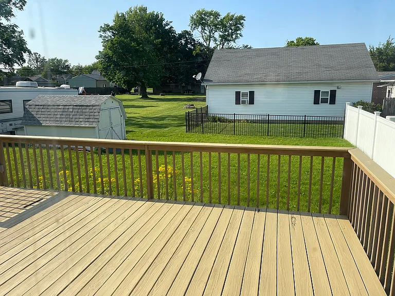 Back deck and backyard.