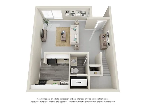 Floor plan 2x1.5 TH | 850sf
