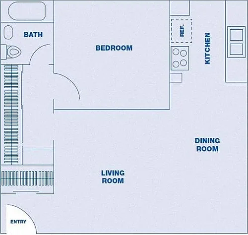 Floor plan 1 Bedroom/ 1 Bath