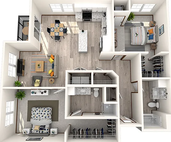 2 bedroom, 2 bathroom 2 bedroom, 2 bathroom