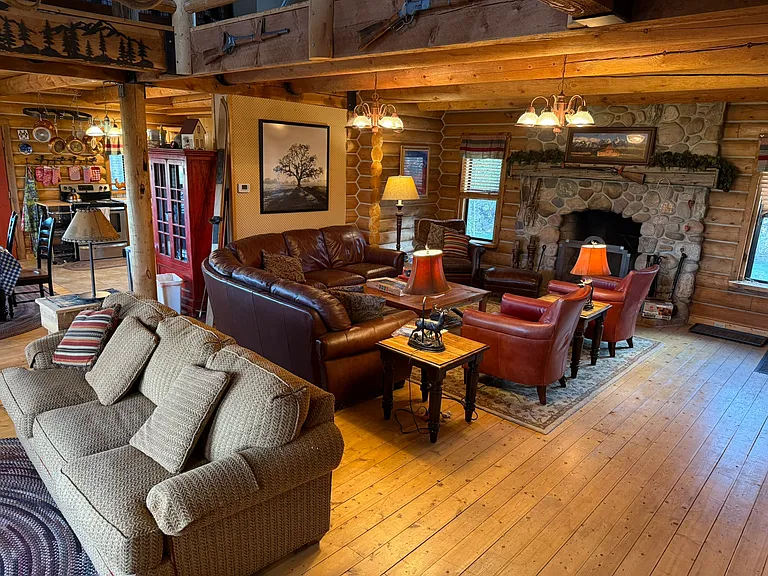 Main floor living room with fireplace