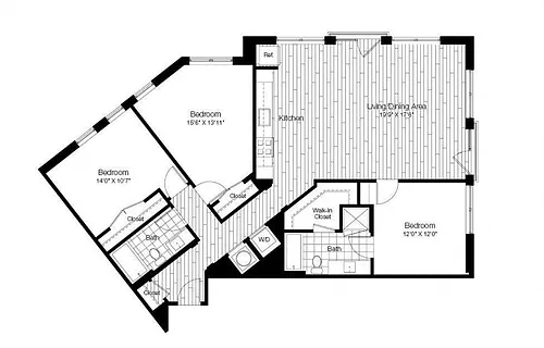 Floor plan 3 Bed/2 Bath-3A