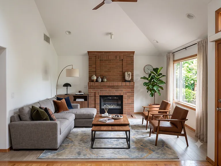 Family room with sample furniture.