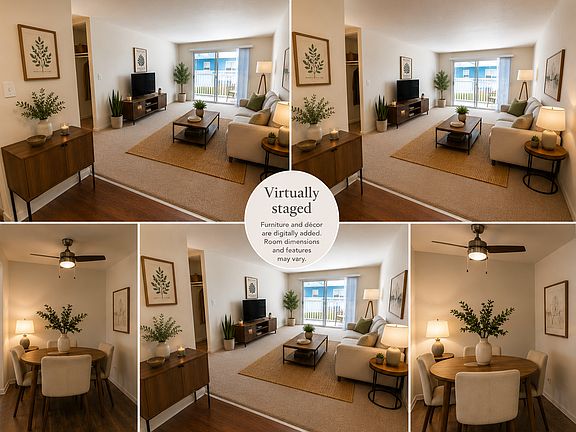 Virtually staged image. Furniture and decor are digitally added. Room dimensions and features may vary.