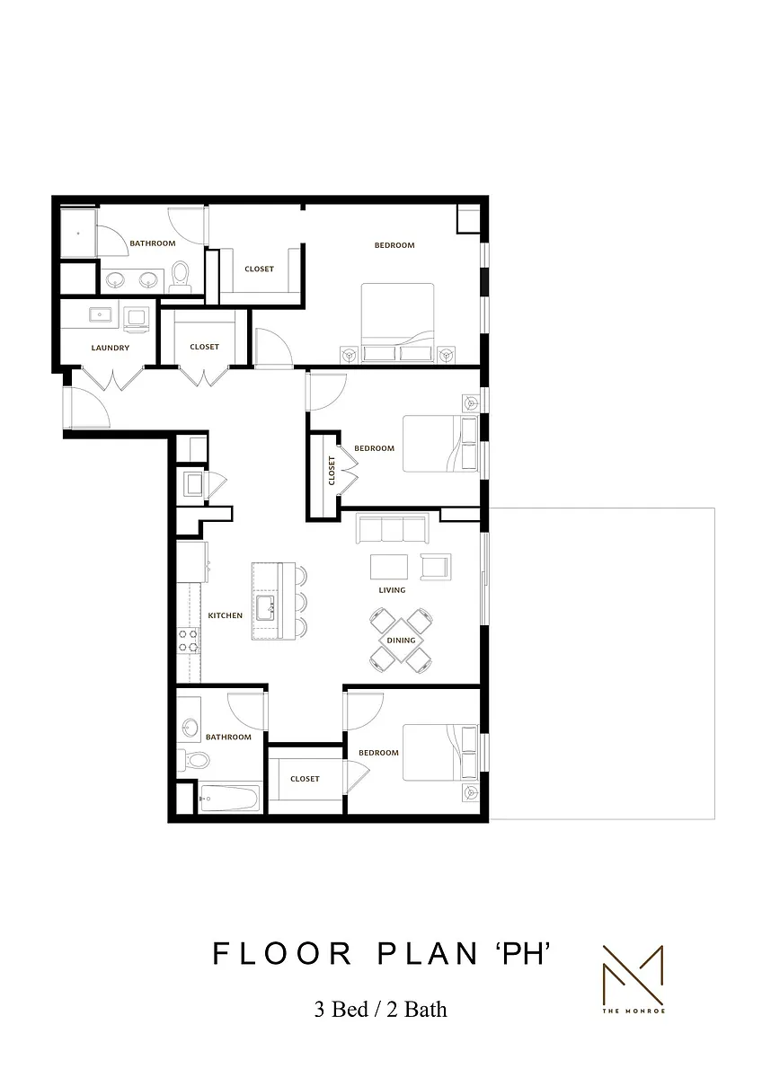 Floor plan 3 Bed Penthouse
