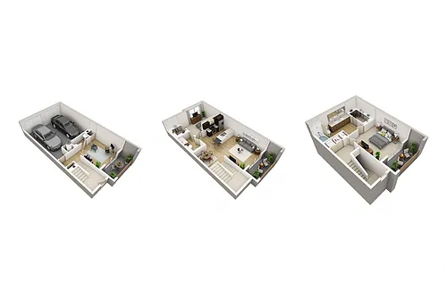 Floor plan Townhome with Den and Garage