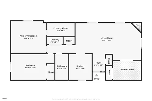 Floor plan Two bed 1 bath