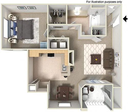 Floor plan C Regents 801 to 821 SF RENOVATED
