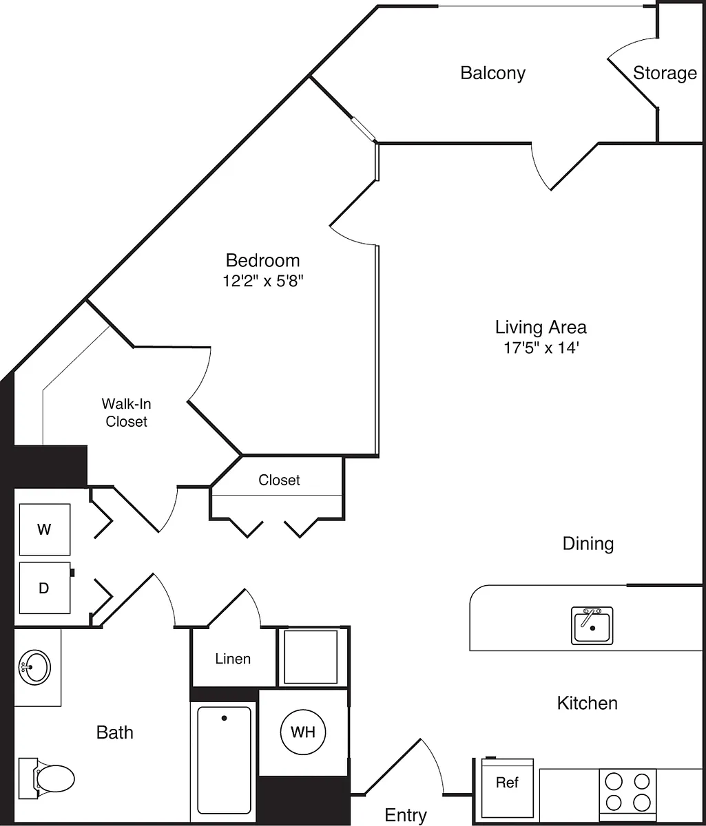 Floor plan 1 Bedroom SA