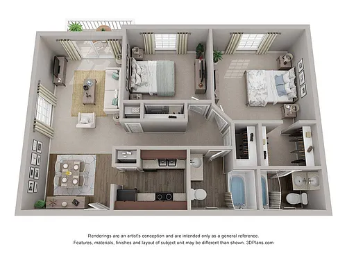 Floor plan Two Bedrooms