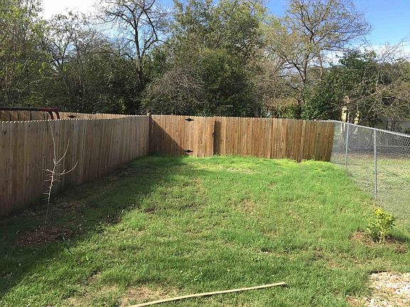private fenced backyard