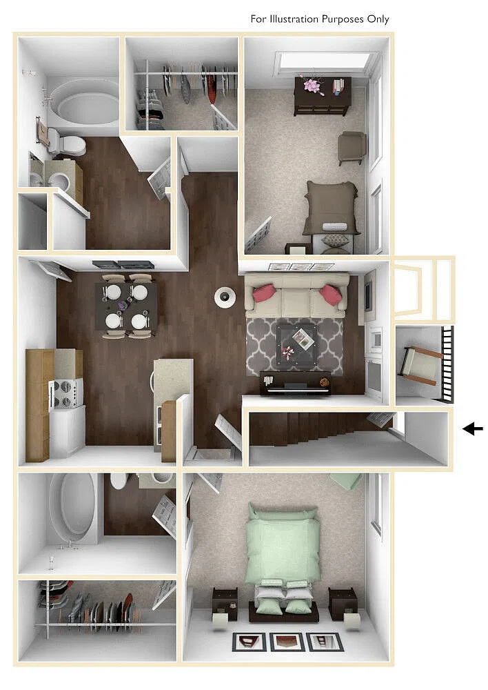Floor plan 2 Bedroom 2 Bath