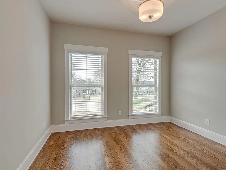 Downstairs office space with closet