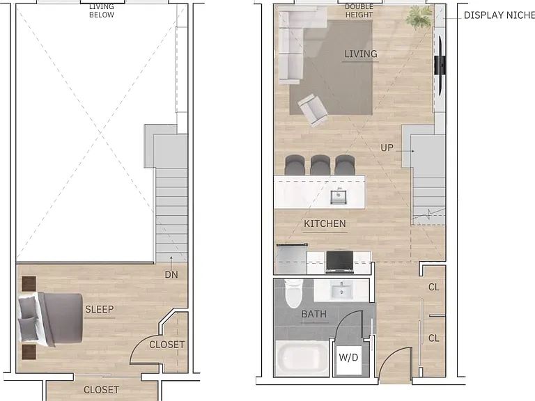 Explore the sophisticated layout of this contemporary duplex, perfect for stylish urban living. Explore the sophisticated layout of this contemporary duplex, perfect for stylish urban living.