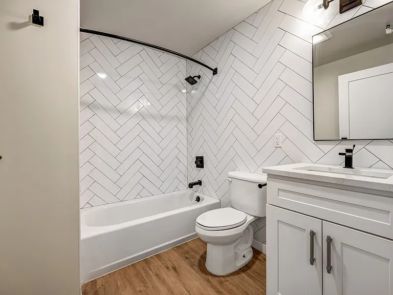 Step into luxury at Luckey Platt, where modern design meets functional elegance. This stylish bathroom boasts sleek finishes and a bright, inviting ambiance. Elevate your living experience today! Schedule a tour and make it yours!