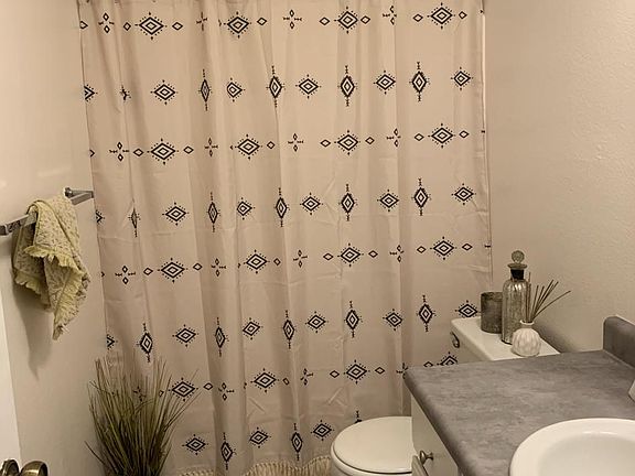 Bathroom with new flooring