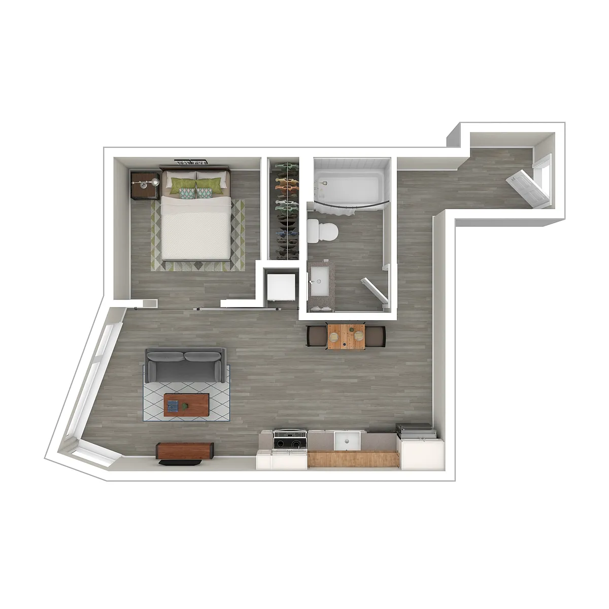 Floor plan 1 Bedroom A