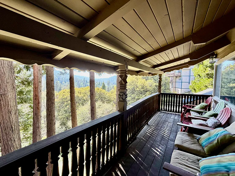 Deck off of living room.