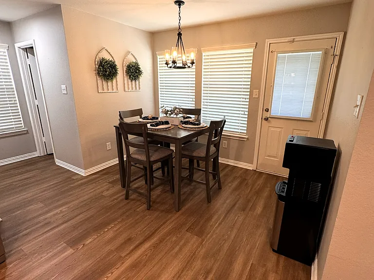 Dining room with furniture