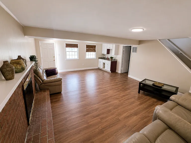 Basement with Fireplace, Kitchen and walkout