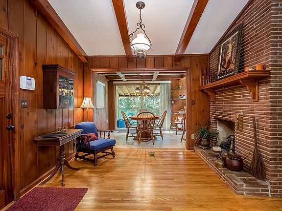 Dining area with fireplace